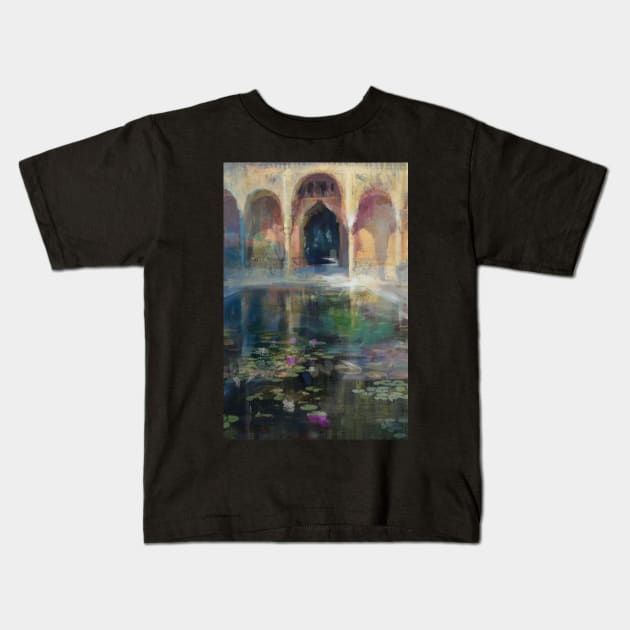 Alhambra Patio Kids T-Shirt by aastankovic